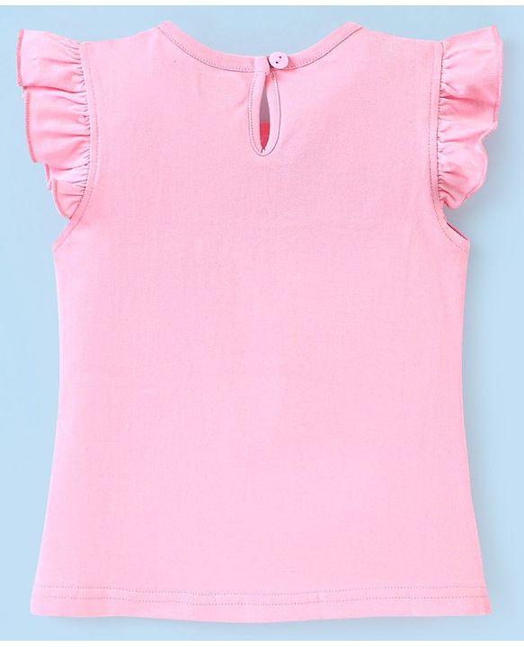 Babyhug Cotton Knit Short Sleeves Night Suit Heart Print - Pink
