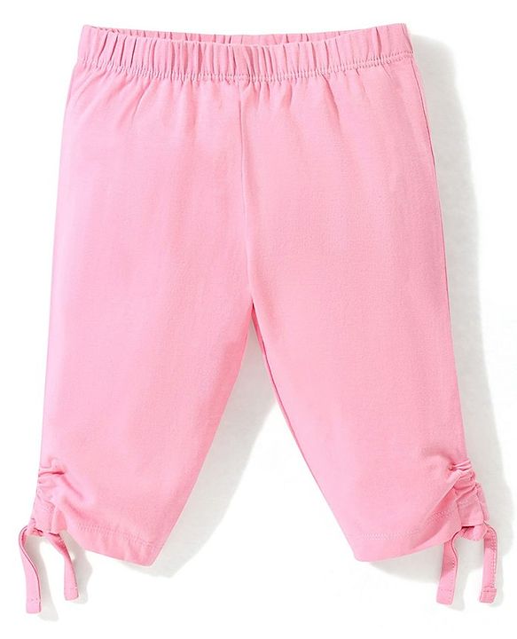 Babyhug 100% Cotton Sleeveless Top & Capri Set Floral Print- Purple & Pink