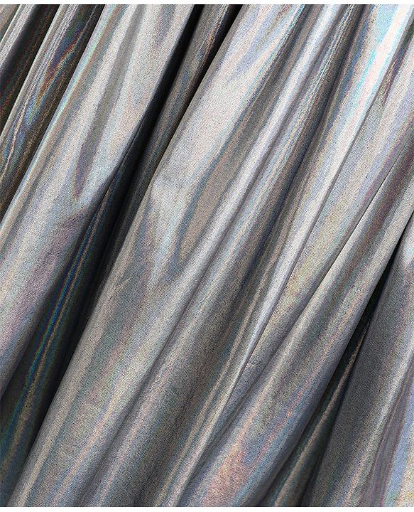 Pine Kids Half Sleeves Party Frock Solid Colour  - Silver