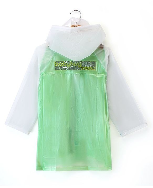 Babyhug Full Sleeve Calf Length Raincoat Fruit Print - Green