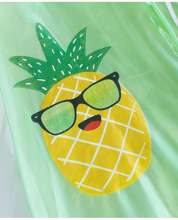 Babyhug Full Sleeve Calf Length Raincoat Fruit Print - Green