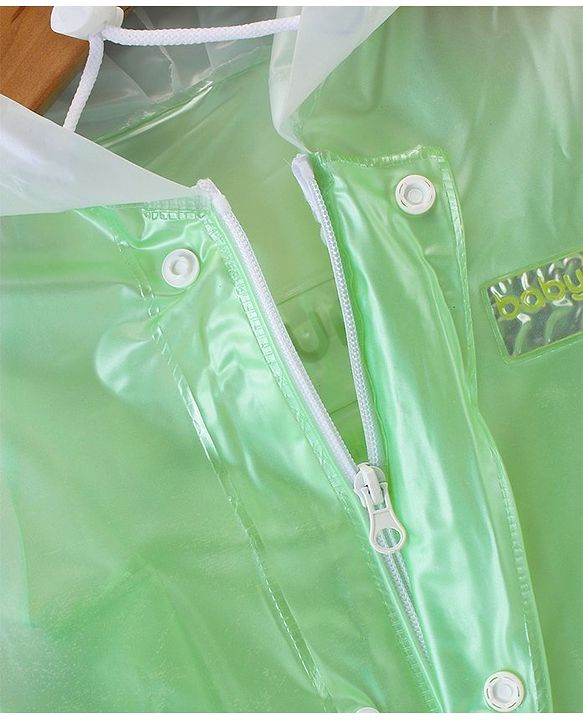 Babyhug Full Sleeve Calf Length Raincoat Fruit Print - Green