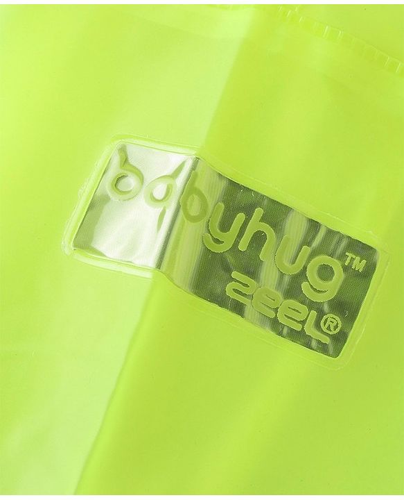 Babyhug Full Sleeves Hooded Raincoat Avengers Print - Green