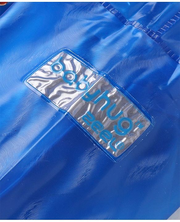 Babyhug Full Sleeves Hooded Raincoat Spiderman Print - Blue