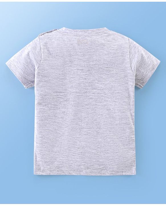 Babyhug 100% Cotton Half Sleeves T-Shirt With Beach Graphics - Grey