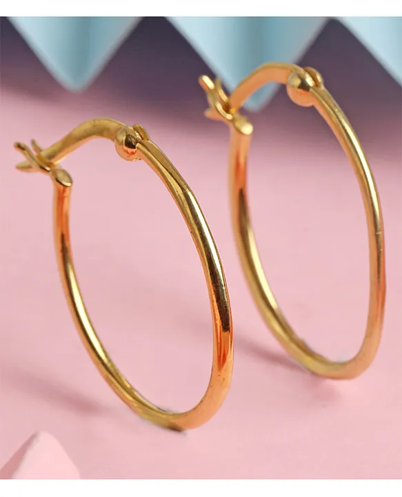 BellaOro Elongated Oval Hoop Earrings, 14K Gol d Over Resin - QVC.com