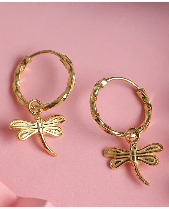 HUJUON 2PCS Butterfly Hoop Earrings. Acrylic Gold Butterfly India | Ubuy