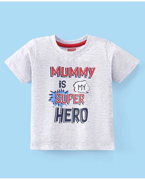 Babyhug Cotton Half Sleeves Night Suit Text Print- Ecru & Orange