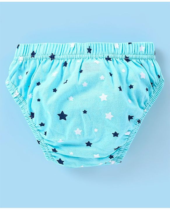 Babyhug 100% Cotton Antibacterial Space Print Briefs Pack of 5 - Blue & Red