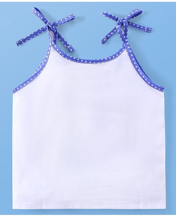 Babyhug 100% Cotton Tie Knot Sleeveless Jhablas Bunny & Elephant Print Pack of 5- White