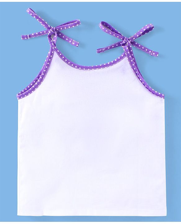 Babyhug 100% Cotton Tie Knot Sleeveless Jhablas Bunny & Elephant Print Pack of 5- White