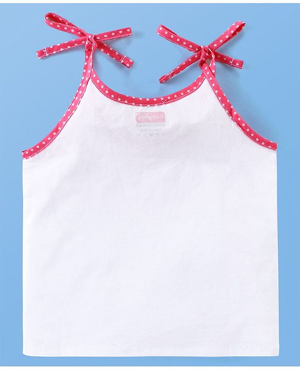 Babyhug 100% Cotton Tie Knot Sleeveless Jhablas Bunny & Elephant Print Pack of 5- White