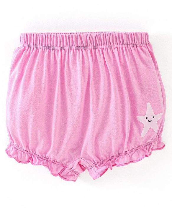 Babyhug 100% Cotton Knit Bloomers Stripes & Kitty Print Pack of 3 - Pink & Turquoise