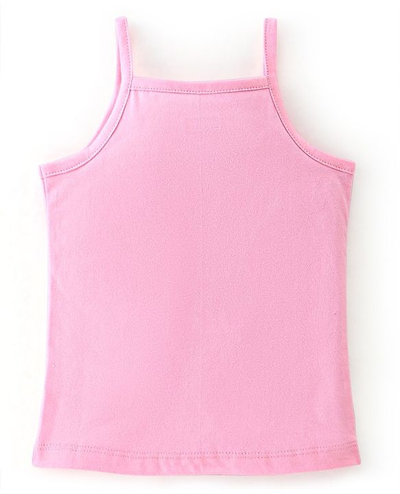 Babyhug 100% Cotton Sleeveless Slips Floral & Heart Print Pack of 3 - Pink Blue & Purple