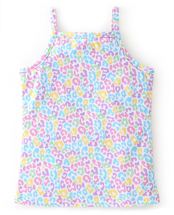 Babyhug 100% Cotton Sleeveless Slips Floral & Heart Print Pack of 3 - Pink Blue & Purple