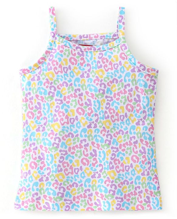 Babyhug 100% Cotton Sleeveless Slips Floral & Heart Print Pack of 3 - Pink Blue & Purple