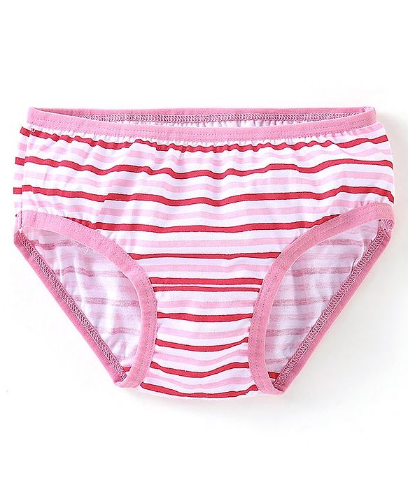 Babyhug 100% Cotton Panties Floral Print Pack of 3 - Pink & Blue