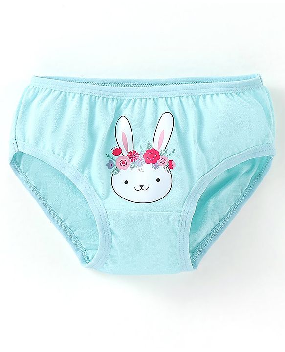 Babyhug 100% Cotton Panties Floral Print Pack of 3 - Pink & Blue