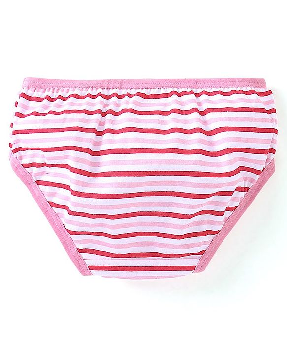 Babyhug 100% Cotton Panties Floral Print Pack of 3 - Pink & Blue