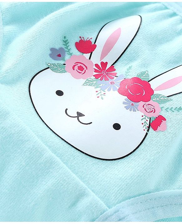 Babyhug 100% Cotton Panties Floral Print Pack of 3 - Pink & Blue