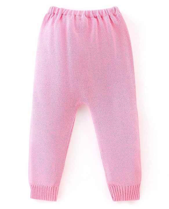 Babyhug Full Sleeves Sweater Set Bunny Design- Pink