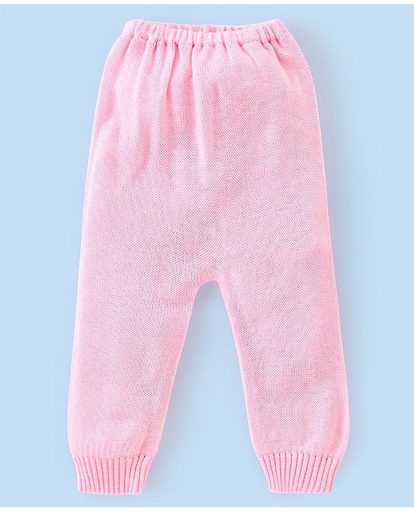 Babyhug Full Sleeves Sweater Set Stripes Design- White & Pink