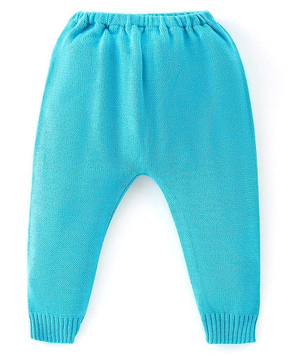 Babyhug Full Sleeves Sweater Set Hearts Design- Blue