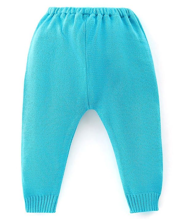 Babyhug Full Sleeves Sweater Set Hearts Design- Blue