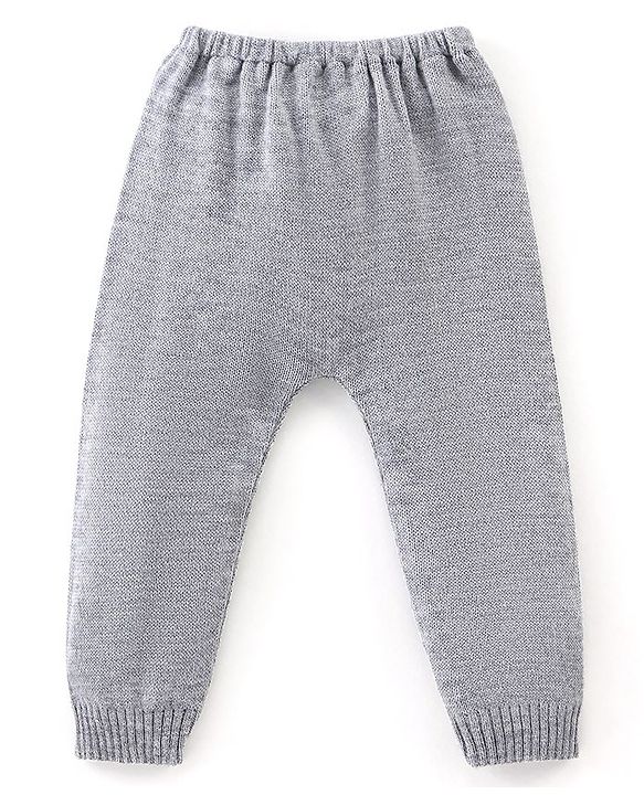 Babyhug Full Sleeves Sweater Set Bunny Design- Grey