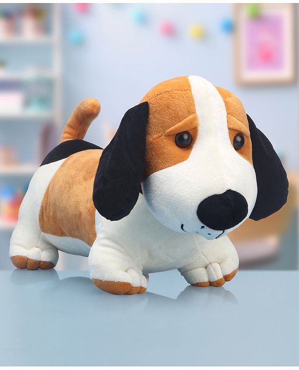 Babyhug Murphy Dog Soft Toy White & Brown -  Length 55 cm