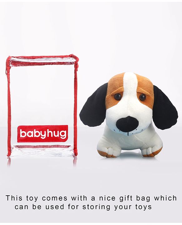 Babyhug Murphy Dog Soft Toy White & Brown -  Length 55 cm