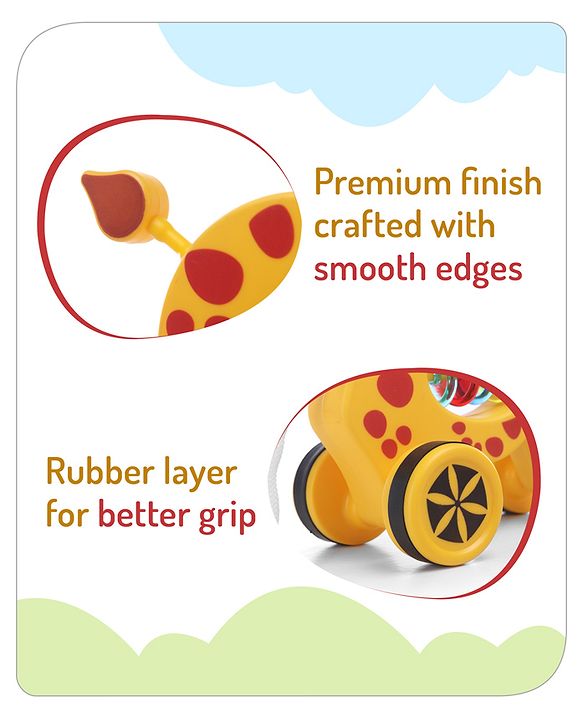 Babyhug Giraffe Pull Along Toy - Multicolor