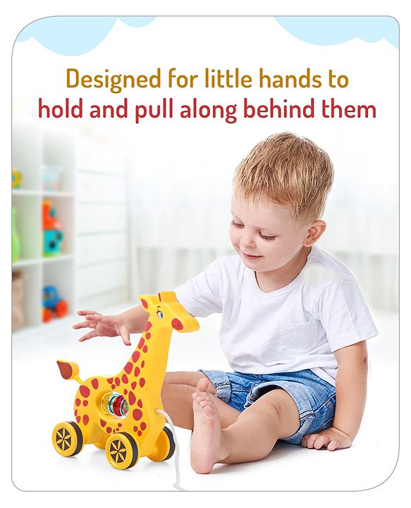 Babyhug Giraffe Pull Along Toy - Multicolor