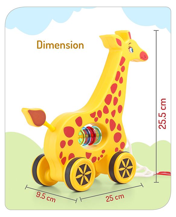 Babyhug Giraffe Pull Along Toy - Multicolor