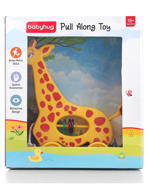 Babyhug Giraffe Pull Along Toy - Multicolor