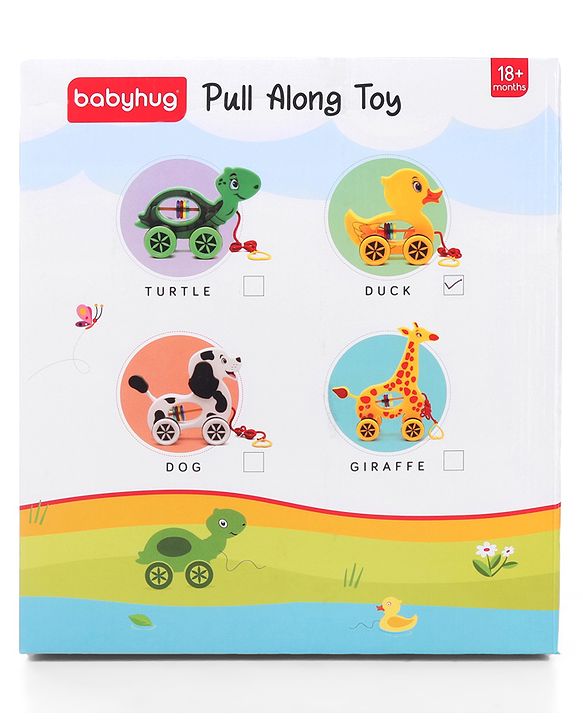 Babyhug Giraffe Pull Along Toy - Multicolor