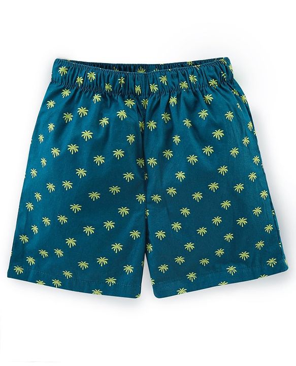 Babyhug Cotton Woven Boxers Leaf & Boat Print Pack Of 3- Yellow Green & Blue