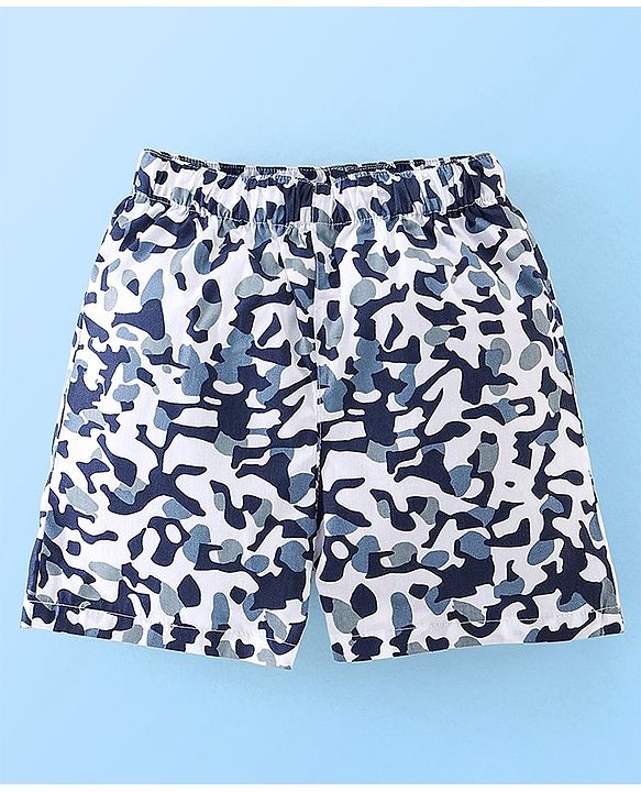 Babyhug Cotton Woven Elasticated Boxers with Checks & Stars Print Pack of 3 - Blue & Brown