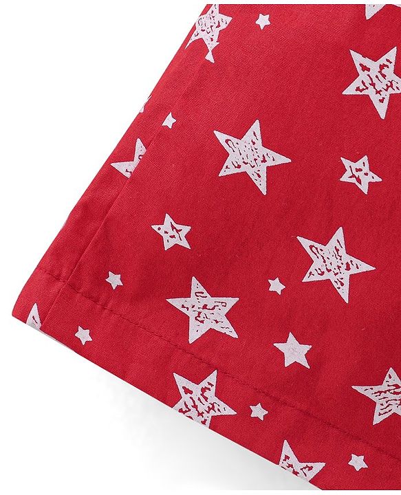 Babyhug Cotton Woven Elasticated Boxers with Stars Print Pack of 3 - Navy Blue & Red