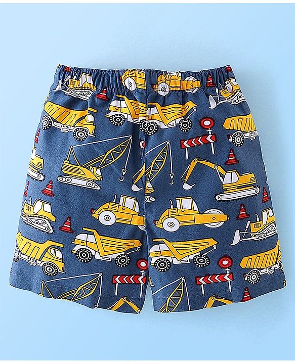 Babyhug Cotton Woven Boxers Stars & Crane Print Pack Of 3- Red White & Blue