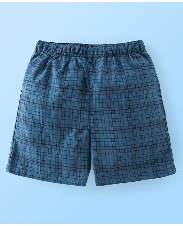 Babyhug Cotton Woven Boxers Print Lion & Text Print Pack of 3 - White & Blue