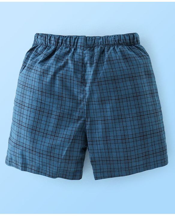 Babyhug Cotton Woven Boxers Print Lion & Text Print Pack of 3 - White & Blue