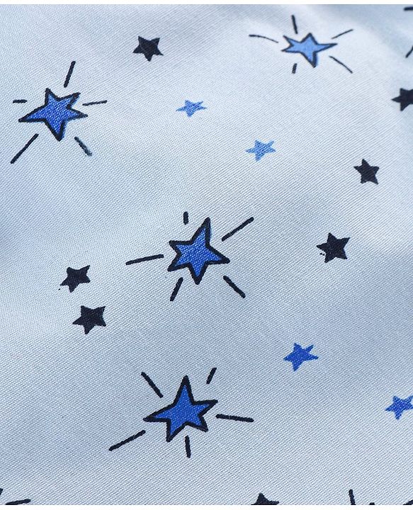 Babyhug Cotton Woven Boxers Star & Checks Print Pack Of 3- Blue & Red
