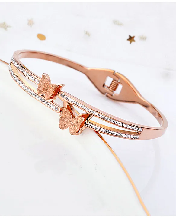 Butterfly Bracelet With Crystals, 1 Row Rose 002-625-33114 | Orin Jewelers  | Northville, MI