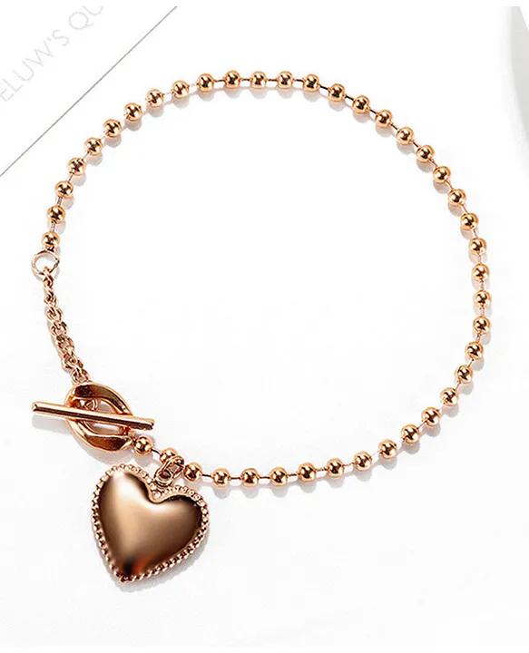 Engravable bracelet with heart, rose golden – THOMAS SABO