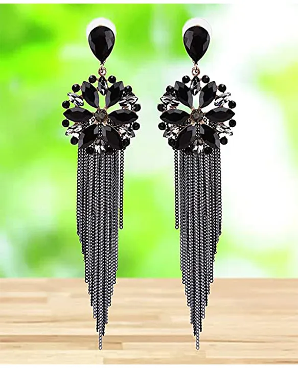 Buy Designer Long Chain Danglers - Earrings for Women Online at Silvermerc  | SBE9A_507 – Silvermerc Designs