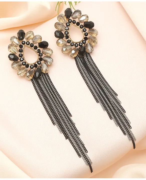 Long black drop on sale earrings