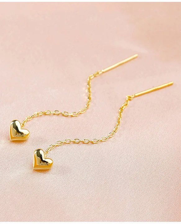 Buy OMTBEL STOOLY 14k Gold Earrings For Women Dangle Earrings Drop Thread  Dangling Earrings Minimalism Dipped Long Chain Earring (Gold) at Amazon.in