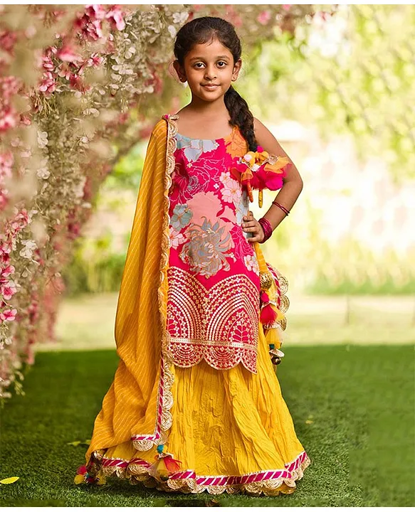 Indian Peach Net Indian kids Lehenga Choli Girls Wedding Sequin Kids  Chaniya Dress - FASHION BAZAR 365