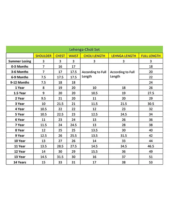 Size Chart & Measurement Forms – Shama's Collection